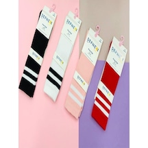 Kıpırık Baby 1 Adet Kız Çocuk Beyaz Cizgili Siyah Dizaltı Çorabı-1069 Siyah Kıpırık Baby 1 Adet Kız Çocuk Beyaz Cizgili Siyah Dizaltı Çorabı-1069 Siyah