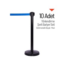 İleri Trafik  Yönlendirme Şerit Bariyer 10 Adet  Set-2022 - Mavi Şerit