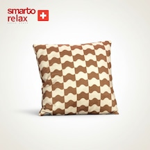 Smarto Relax Içi Dolgulu Kırlent 45x45 Cm Kare Salon & Berjer Kırlenti Bej - Kahverengi