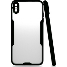 Zhd Apple Uyumlu iPhone Xs Max Kılıf Platin Silikon Siyah