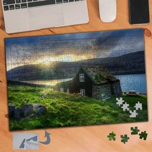 Deniz Kenarında Şirin Ev 240 Parça Puzzle Yapboz Tablo-224