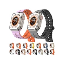 İos Uyumlu Watch İçin Se 40mm Ters Toka İki Renkli Manyetik Silikon Saat Bandı