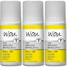Wou World Of Unique Roll-on Unisex75ml Terönleyci Beyazlatıcı 3lü