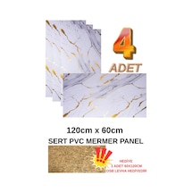 4 Adet 60x120cm Alternatif Kaplama Uv Pvc Altın Mermer Desenli Ev Ofis Otel Duvar Kaplama Paneli Altın