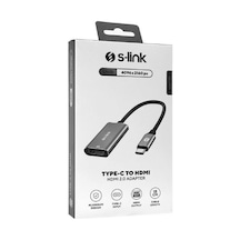 S-link Swv-usbc028 4k 30hz Gri Metal Type-c To Hdmı Adaptör