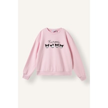 Defacto Kuromı Relax Fıt Bisiklet Yaka Kalın Sweatshirt Kumaşı Sweatshirt Kız Çocuk I5070a826aupn47 Pembe-pn47