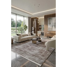 Alya Modern İtalyan Tasarım Makine Halısı Al01 Kahve Vizon