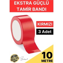 3 Adet 10 Mt Kırmızı Tamir Takviye Kapatıcı Güçlü Onarım Bandı Su Geçirmez Sızdırmaz Dayanım Çatlak