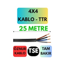 Öznur 4x4 Ttr Kablo Metre Seçenekli Siyah - 25 Metre