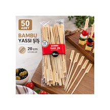 Yassı Çöp Şiş 20 Cm 50 Adet Bambu Şiş - 920925070
