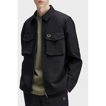 Fred Perry Regular Fit Çift Fermuarlı Klasik Yaka Gömlek Erkek Gömlek M2402 184 Siyah SİYAH
