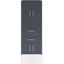 Hyperion Dolap 3 Raflı 2 Çekmeceli 4 Kapaklı 60x44x163 Antrasit-antrasit Antrasit