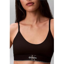Calvin Klein Kadın Pamuklu Dolgusuz Logo Etiketli Elastik Bel Bantlı Siyah Büstiyer Lv00qf8814-ub1-13404 Siyah