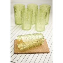 Akrilik Yeşil 6 Lı Uzun Bardak & Su Meşrubat Bardağı 750 ml( Büyük Boy & Cam Değildir )