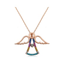 Casera's Gümüş Rose Kalpli Melek Kadın Kolye Csr2180144 Gümüş