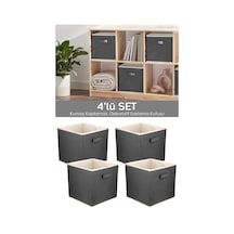 4'lü Dolap Içi Düzenleyici , Çamaşır Oyuncak Saklama Kutusu Sepet Organizer 33x30x30 Gri