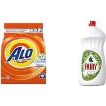 Alo 6 Kg Kar Çiçeği Ferahlğı Beyazlar Ve Renkliler Hızlı Çözülme Toz Deterjan & Fairy Sıvı Bulaşık Deterjanı Elma Kokulu, 1500 Ml