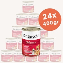 Dr. Sacchi Sığır Etli Yetişkin Köpek Konservesi 24 x 400 G