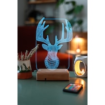 Özel Tasarım Geyik 3D Led Lamba