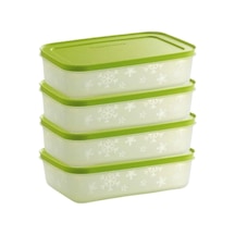 Tupperware Alaska Buzdolabı Saklama Kabı Yatay 4 X 1 Lt Yeşil