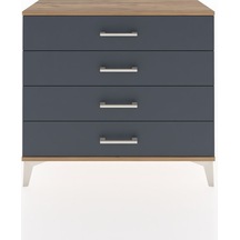 Arges Şifonyer 4 Çekmeceli 88x30x80 Çam-antrasit Çam