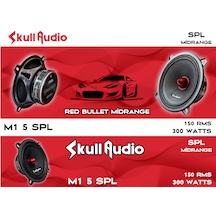 Skull Audio M1-5spl 13cm Red Bullet Midrange 150rms 300watt 2 Adet