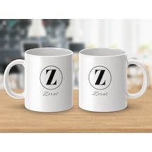 Zoral İsimli Kupa Bardak, Harfli Bardak, Hediye Kupa Bardak, Kahve Kupa Bardak Beyaz