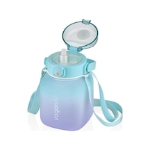 Vagonlife Motivasyon Su Matarası 1100ml Mavi Mor Mavi