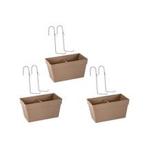 Omnipazar So-yb01a Askılı Yalı Balkon Saksı 6.5 Lt Mocha 3 Adet