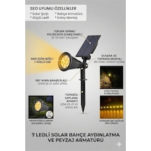 7 Ledli Solar Bahce Aydinlatma Armaturü Gun Isigi Peyzaj Lambasi Ip65 Su Gecirmez Gunes Enerjili