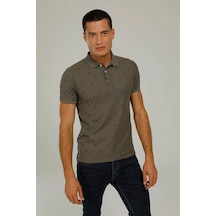 22971-men Poloshırt K.hak Haki Erkek Kısa Kol T-shirt Siyah