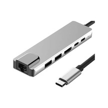 Type-c To 4k Hdmı Hub 6 İn 1 Rj45 Lan 2 X Usb 3.0 Type-c Girişli Bilgisayarlar Ve Macbook İle Uyumlu Çoklayıcı,