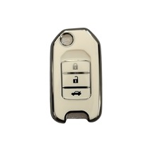 Autohan Keys Honda Civic Fc5, Crv, Hrv Uyumlu Sustaıı Anahtar Kılıfı, Nano Kaplama, 3 Düğmeli, Beyaz Gümüş Premium Koruma