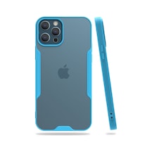 Apple iPhone Uyumlu 12 Pro Max Kılıf Platin Silikon - Mavi Bzsxx00 1