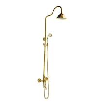 Fause Rustik Kolonlu Bataryalı Tepe Duş Seti Vintage Gold Altın Kds100-g Altın