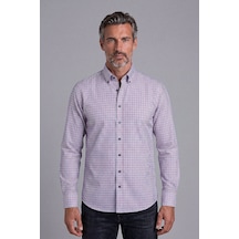 Bisse Kırmızı Regular Fit Pamuk Cepsiz Uzun Yaka Gömlek Gmeks261054 C24