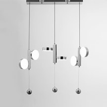 Edm Vitale Led Avize 3’Lü Davul Gümüş Masaüstü