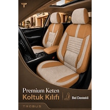 Mercedes Gla 2014+ Uyumlu Apex Linen Bel Destekli Keten Bej Taba Koltuk Kılıfı
