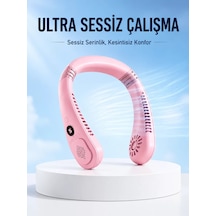 Hepsi Pembe Şarjlı Boyun Fanı 5 Kademeli Hız Ayarlı Taşınabilir Boyun Tipi Fan Najmaddin
