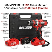 Kimmeer Plus 12v Çift Akülü Darbeli Şarjlı Matkap Ve Vidalama Seti - Çantalı Matkap