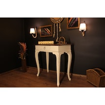 Wooding 80 Cm Masif Ceviz Krem Oymalı Dresuar Krem