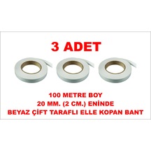 Çift Taraflı Beyaz Bant 100 M. 20 Mm 3 Adet