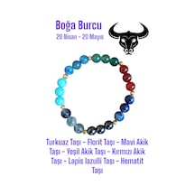 Boğa Burcu Bilekliği Turkuaz Florit Mavi Yeşil Kırmızı Akik Lapis Lazulli Hematit Taşı Boğa Burcu Bileklik Boğa Burcu Bileklik