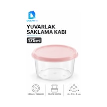 Mini Yuvarlak Saklama Kabı 175 Ml Kapaklı Plastik Mutfak Düzenleyici Çok Renkli