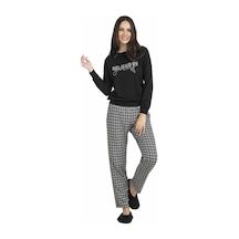 Flz Kışlık Uzun Kol Siyah Pijama Takımı Dowry 09-102 Siyah