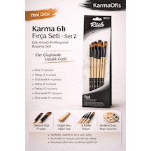 6 Lı Karma Fırça Seti Set 2 Detay, Düz Ve Düz Kesik Uçlu Profesyonel Boya Fırça Akrilik&sulu Boya