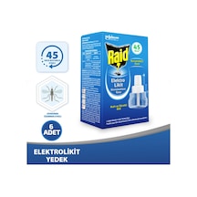 Raid Isıtıcı Cihaz İçin Yedek Sıvı Şişe Sivrisinek 45 Gece 27,4 Ml 6'lı Paket