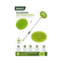Krafz Alüminyum Gövdeli Teleskopik Araç Yıkama Mopu Uzayabilir Saplı Mikrofiber Mob, Yedek Bezli, Otomop Çıkarılabilir Başlık, Araba Fırçası , Oto Fırça , Çizmez Kırılmaz Araba Yıkama Fırçası