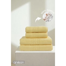 4'lü Mavi Greek Havlu Set %100pamuk - 2 Adet El Havlusu 50x90 Ve 2 Adet Banyo Havlusu 70x140 Mavi
