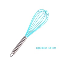 Yasammerkezi Açık Mavi 12 Inç Stili Ajoyous Inç Renkli Yumurta Çırpma Paslanmaz Çelik Yumurta Çırpma Mu Ahşap